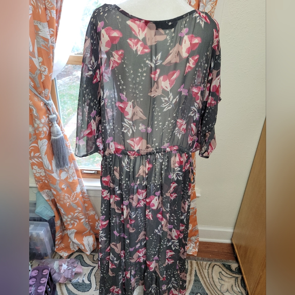 Floral Sheer Kimono Robe - Picture 4 of 7